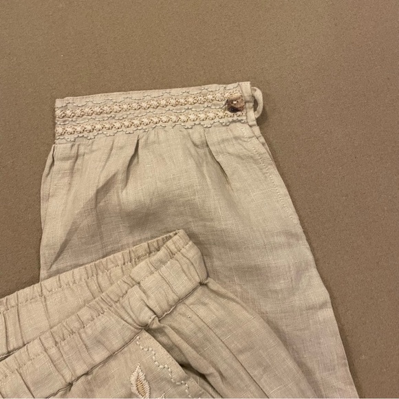 JW Los Angeles Linen Embroidered Joggers Size Small - Picture 5 of 13